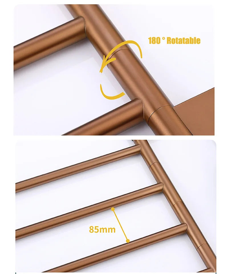 Russia/Spain Rose Gold 180 Rotation Electric Heated Towel