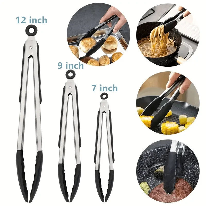 Size Available Heavy Duty Stainless Steel Tongs Silicone