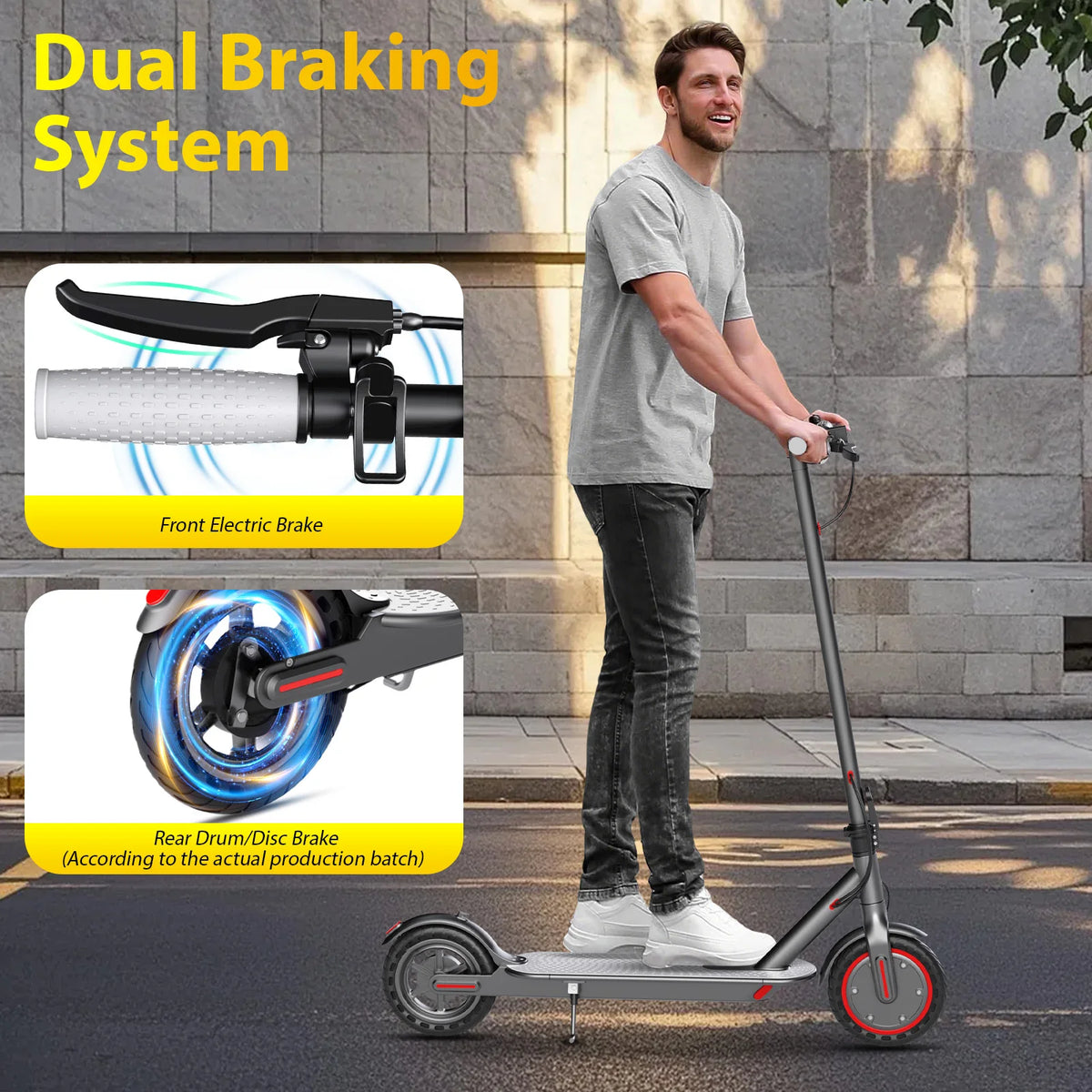 Dual Brake Electric Scooter Seat Storage Bag 350w