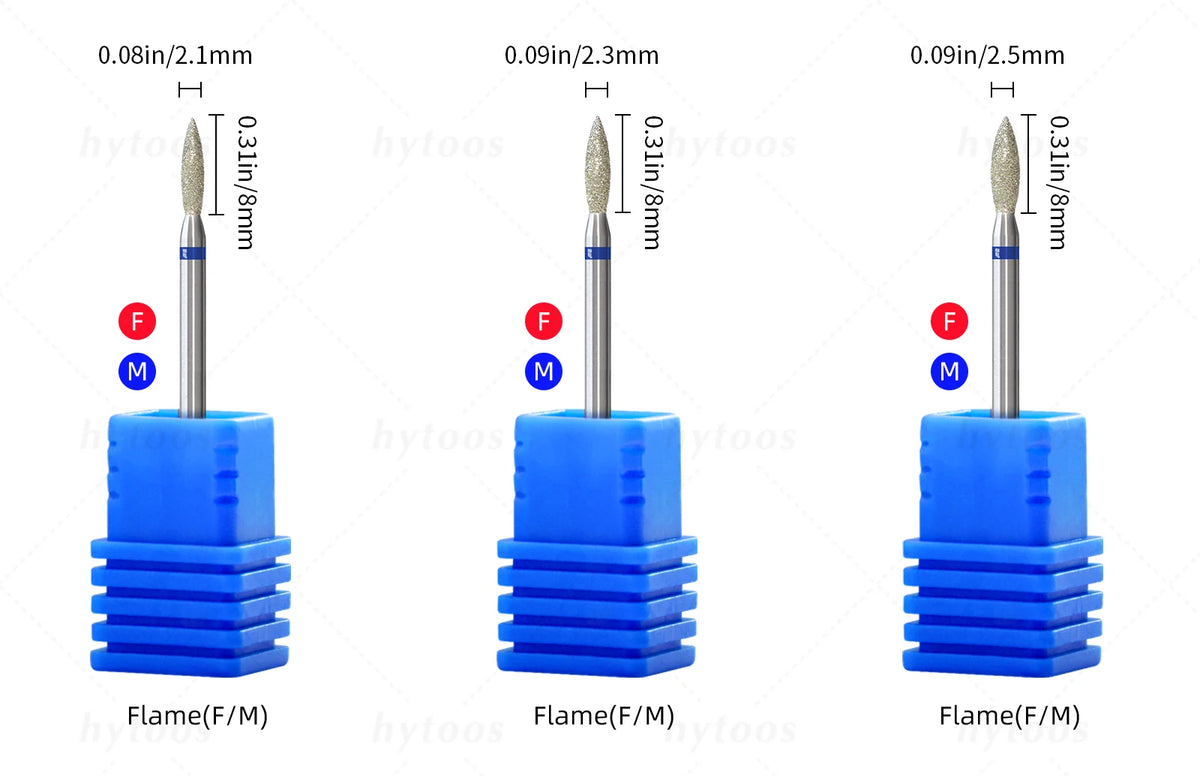 Hytoos Flame Cuticle Clean Diamond Nail Drill Bits