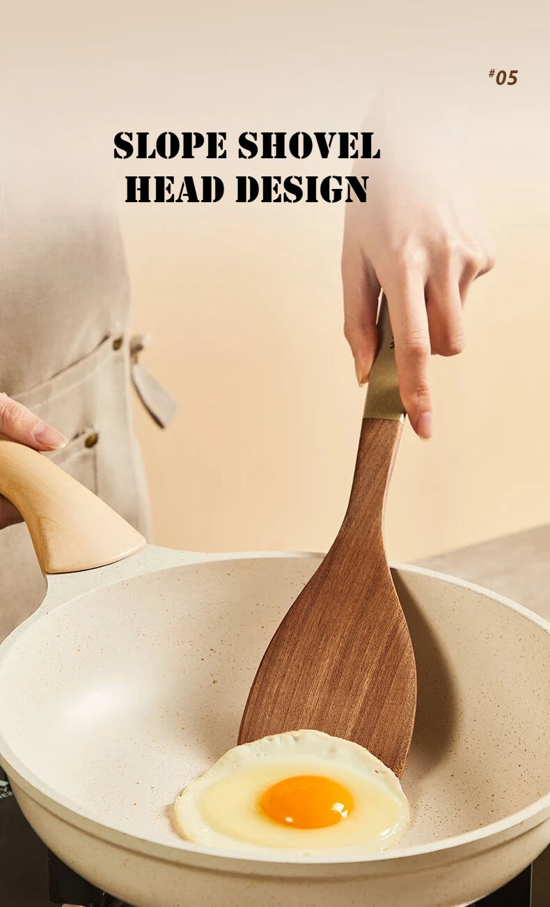 Cooker King Ebony Wood Cooking Non-Stick Pan Spatula