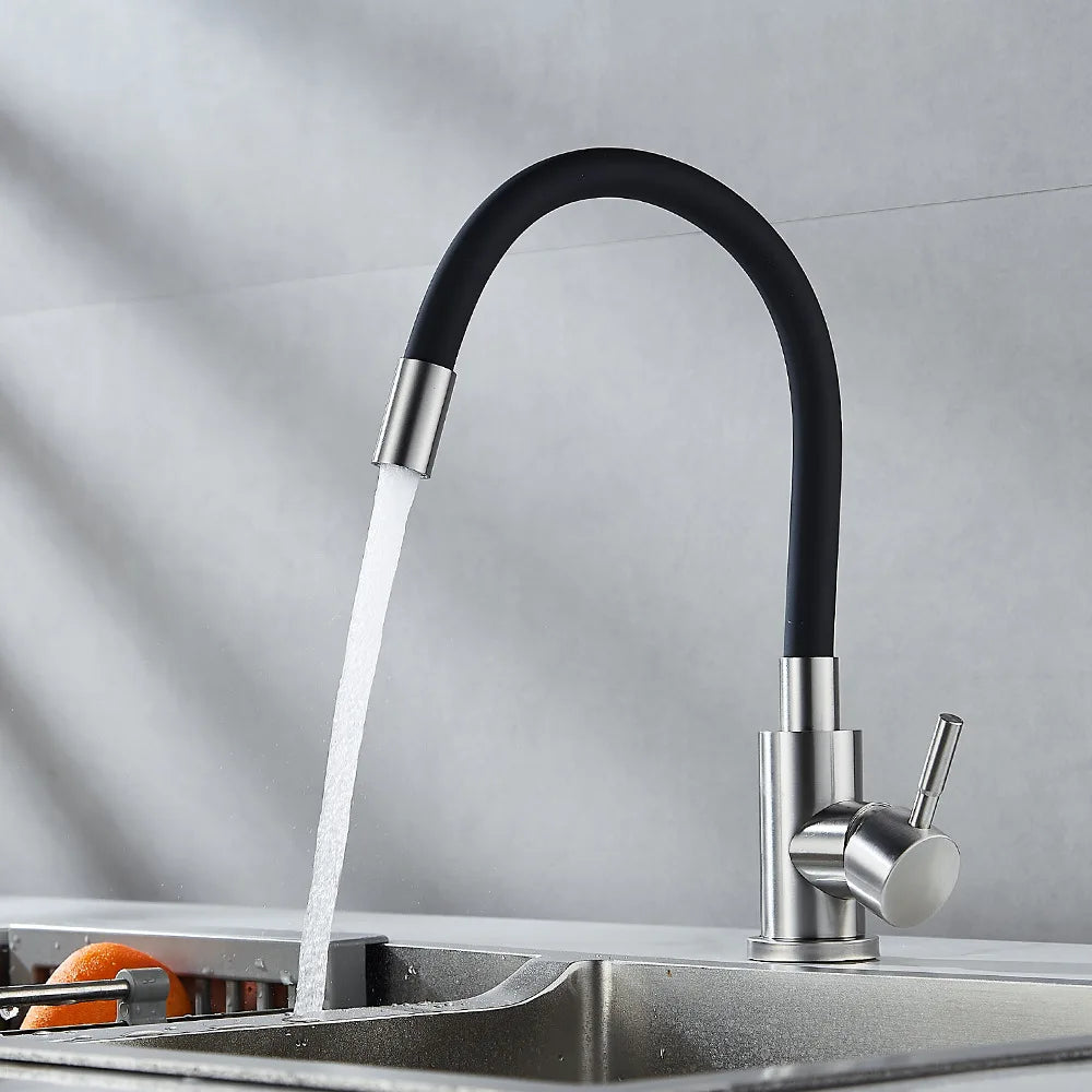 Rotatable Universal Bending Sink Cold Dual-Use Faucet 304