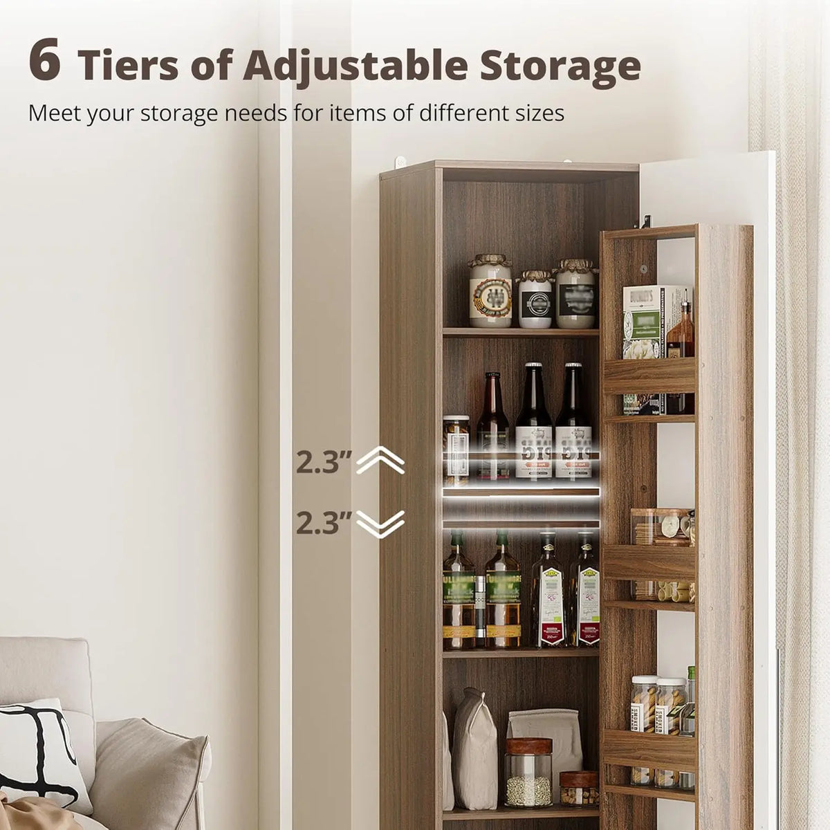 Ironck 70 Pantry Storage Cabinet Cabinet Pantry Freestanding