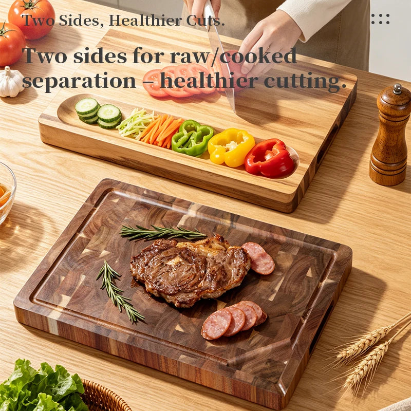 Thick Acacia Wood Cutting Board Double-Sided Using Wooden