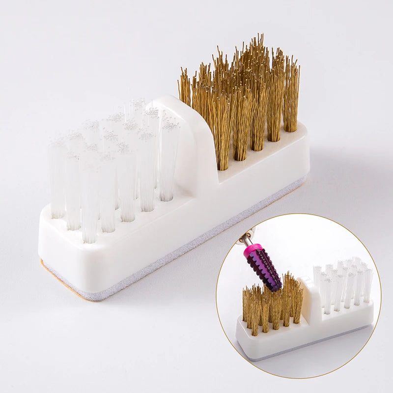 Electric Nail Drill Bits Cleaning Brush Dustproof Box