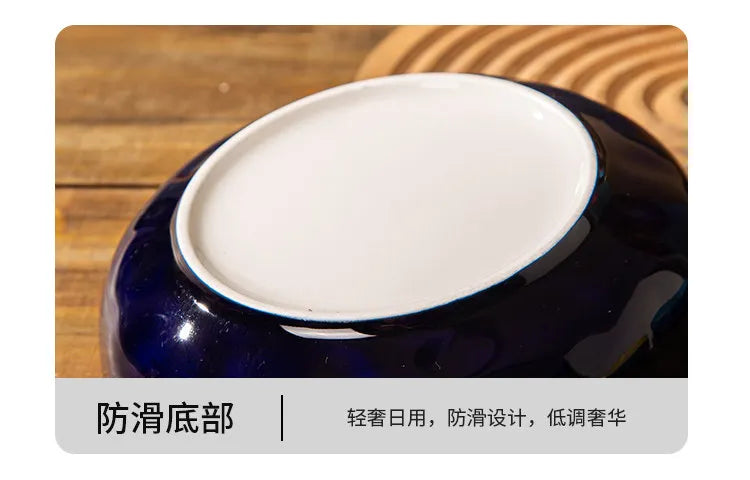 Bohemian Deep Ceramic Plate Dinnerware High-Quality Appearance