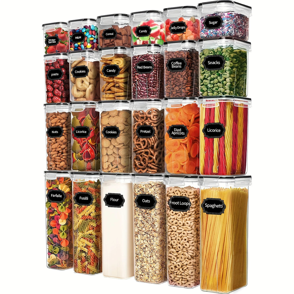 24piece Airtight Food Storage Containers Bpa-Free Plastic