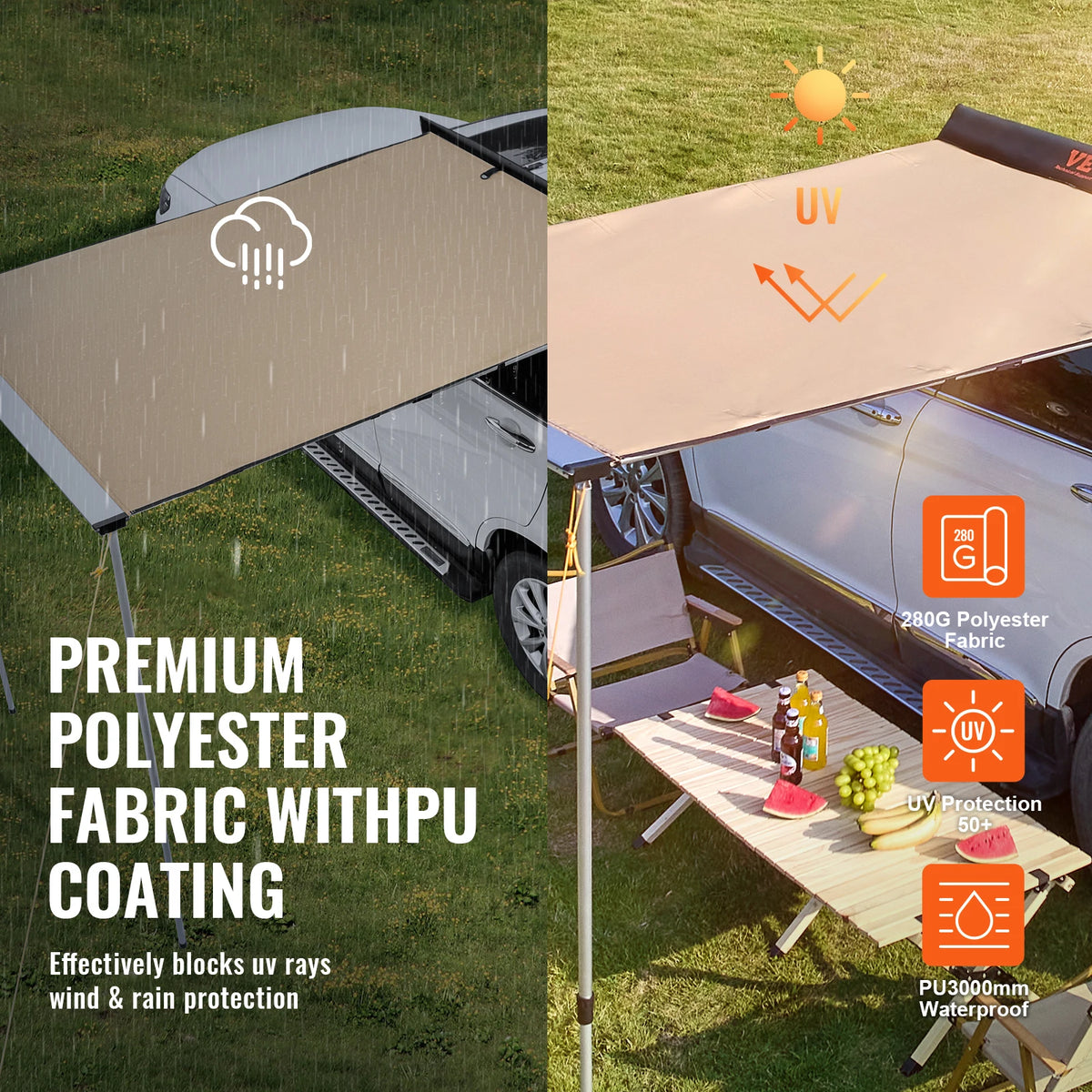 Succebuy Vehicle Awning Retractable Car Side Awning Car
