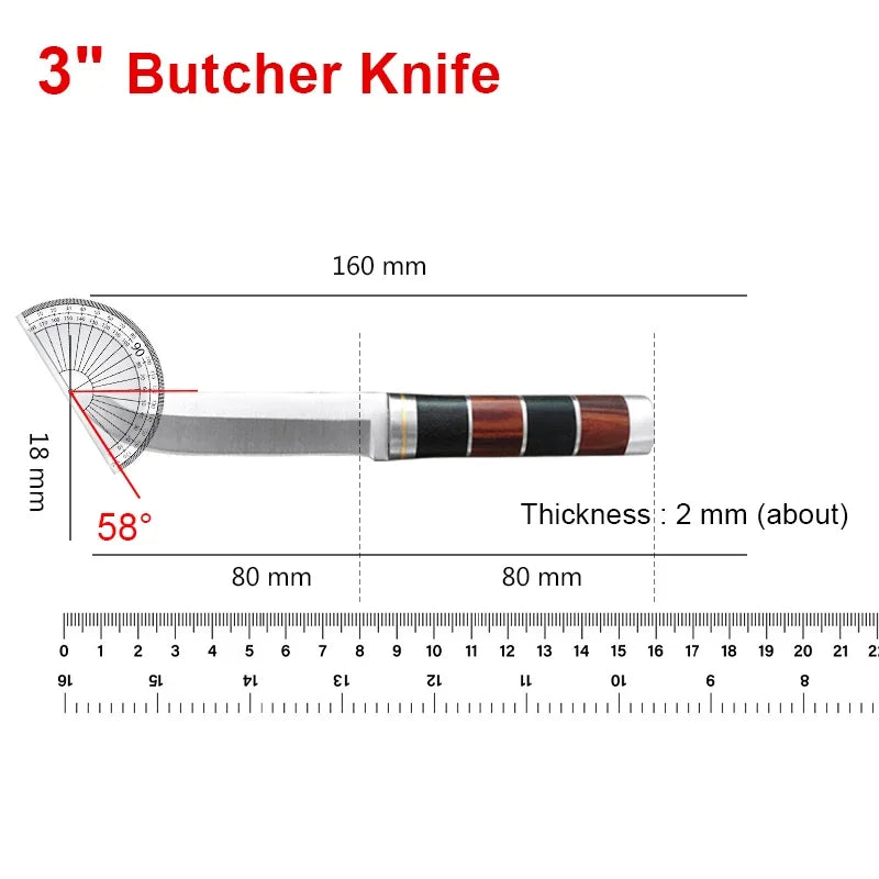 Knife Stainless Steel Chef Butcher Fishing Fillet Knife
