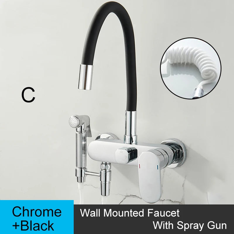 Brass Sink Taps Wall Mounted Basin Mixers Cold