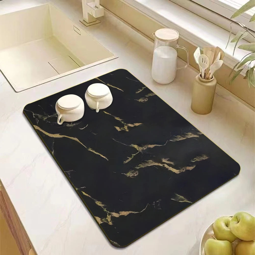 Dish Drying Mat Counter Absorbent Coffee Bar Mat