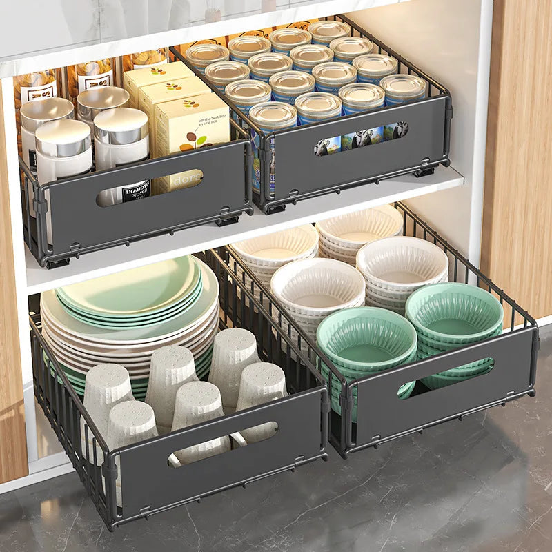 Storage Rack Pull Out Cabinet Organizer Slide Drawer