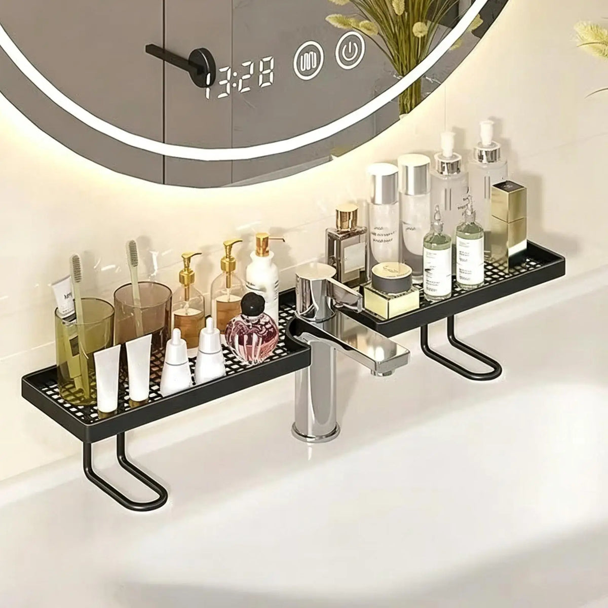 Sink Organizer Bathroom No Drilling Floating Easy Drainage