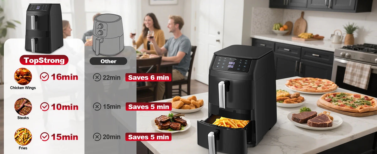 Topstrong 11l Dual Basket Air Fryer 2500w Presets