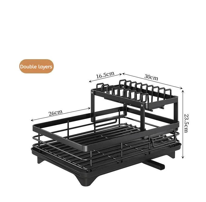 Adjustable Over-Sink Dish Rack Stainless Steel Drain Board