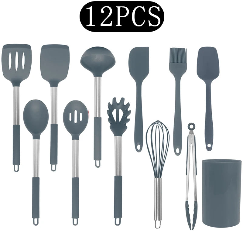 Black Non-Stick Silicone Kitchenware Cooking Utensils Cookware
