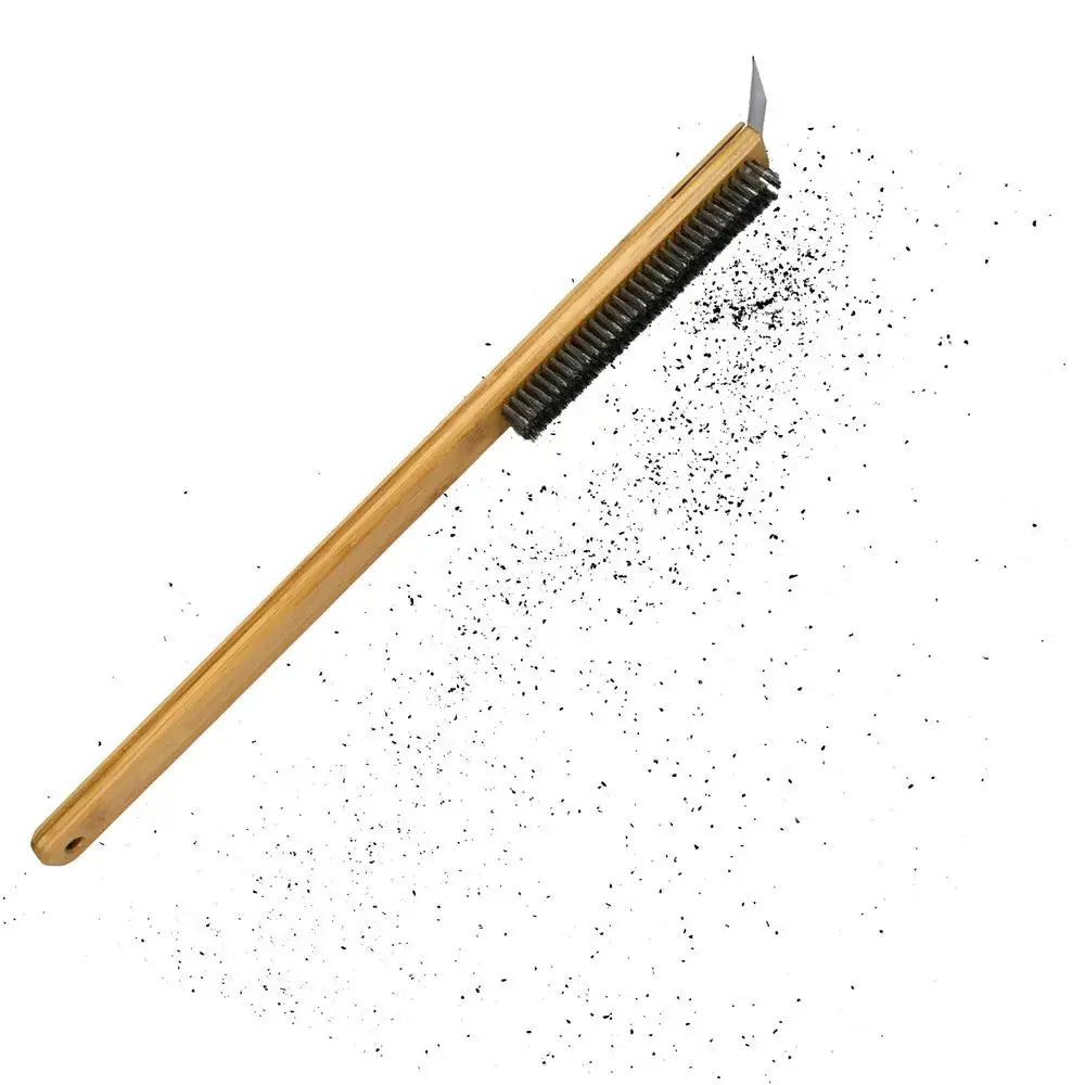Long Handle Pizza Oven Brush Scraper Grill Cleaning