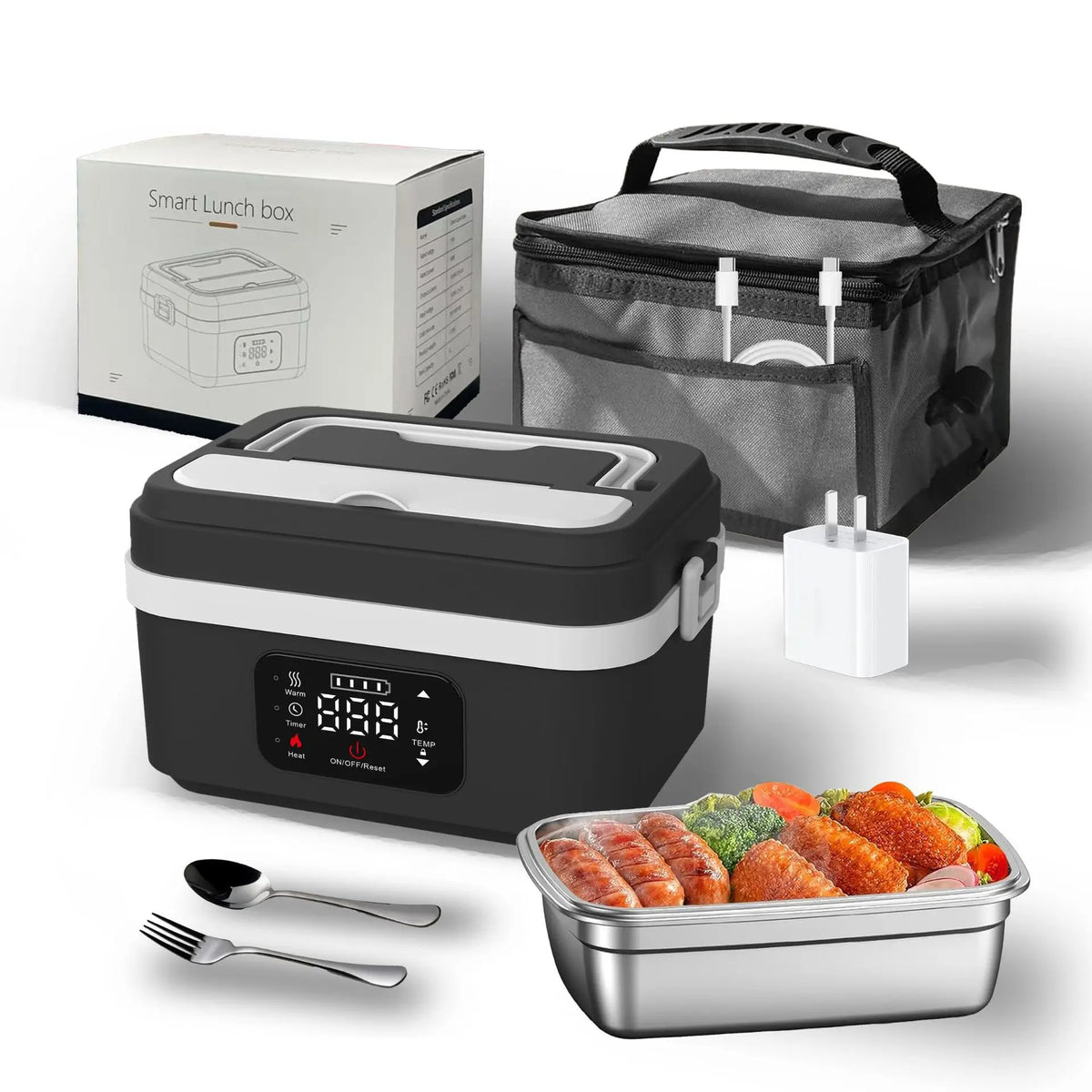 8000mah Electric Lunch Box Upgraded Water-Free Smart Heat