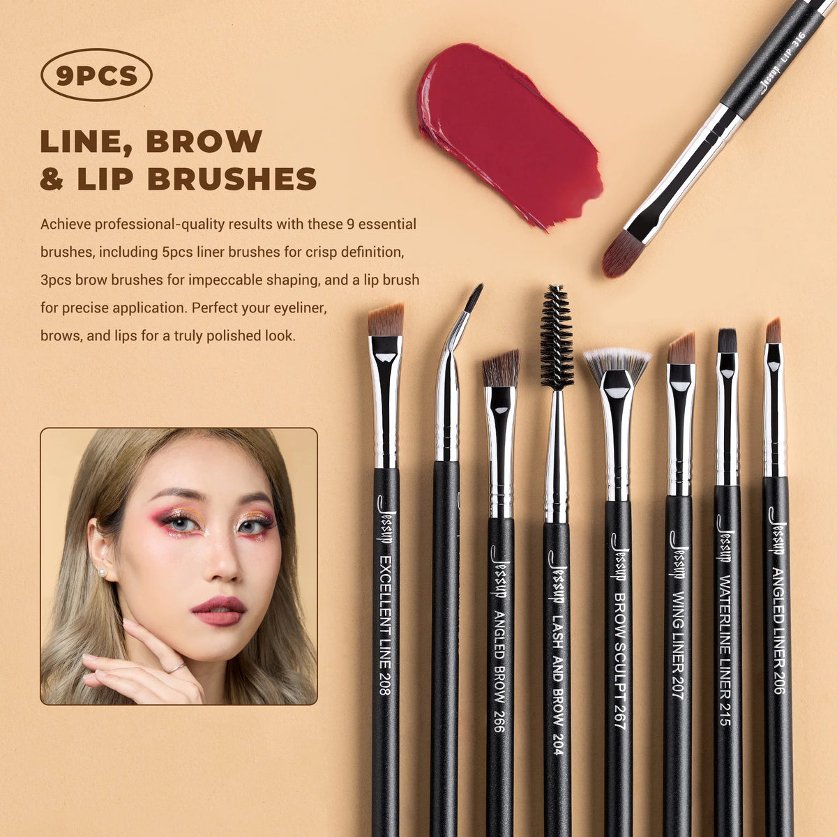 Jessup Professional Makeup Brushes 35pcs Synthetic Foundation