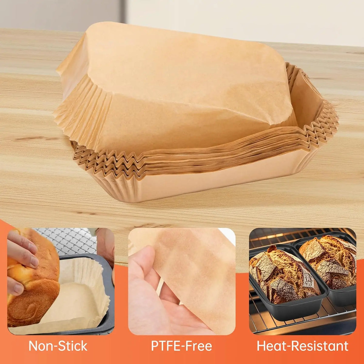 100 Loaf Pan Liners Baking Bread 9x5 Inch