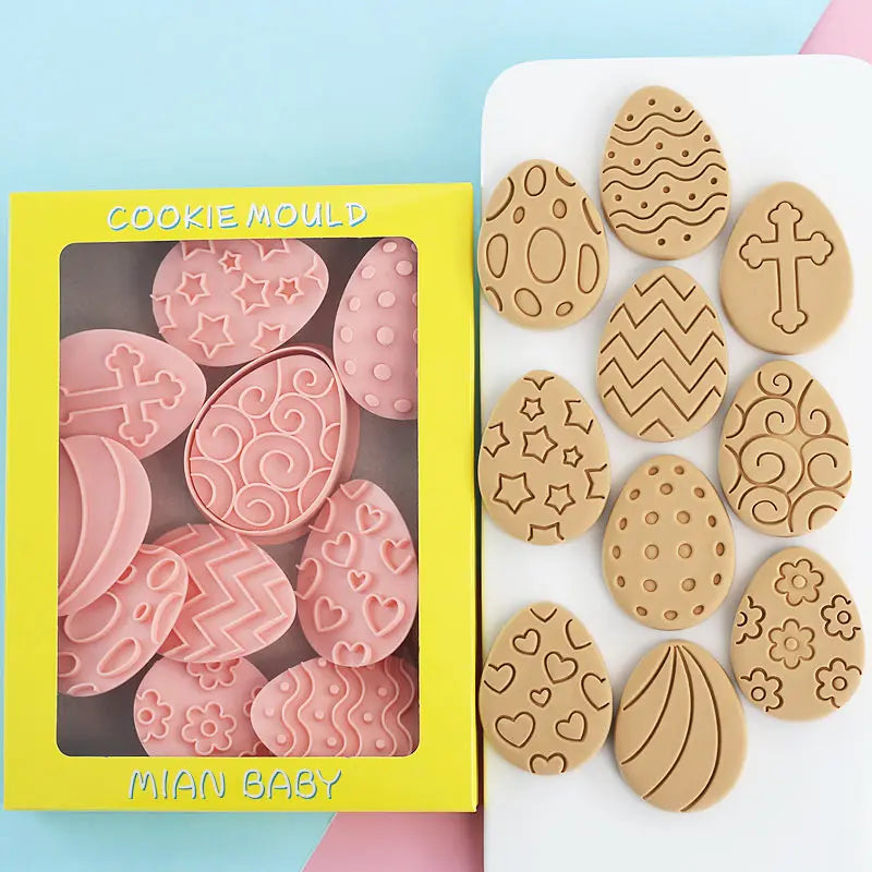 10pcs/Set Easter Cookie Cutters 3d Rabbit Egg Cartoon