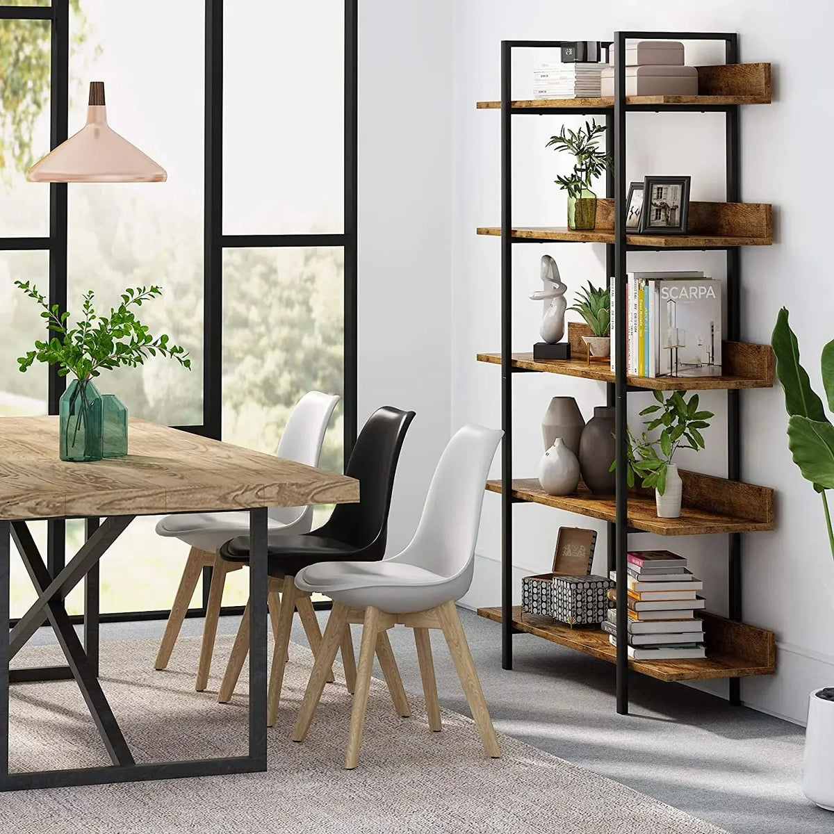 Tribesigns Bookshelf Storage Rack Standing Shelf Tier Industrial