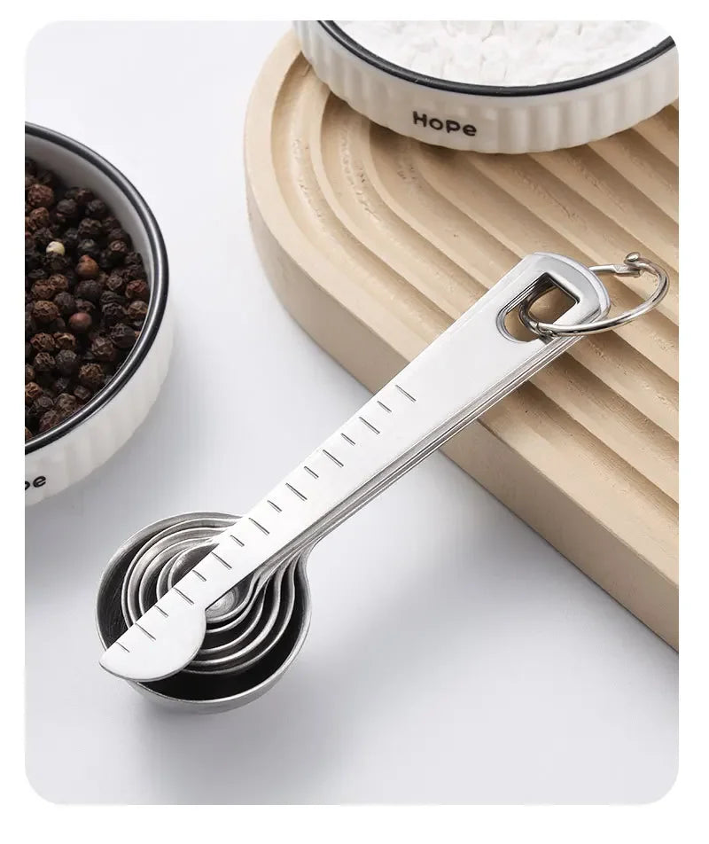 Stainless Steel Measuring Spoon 4/6/7/8 Scale Measuring Ruler