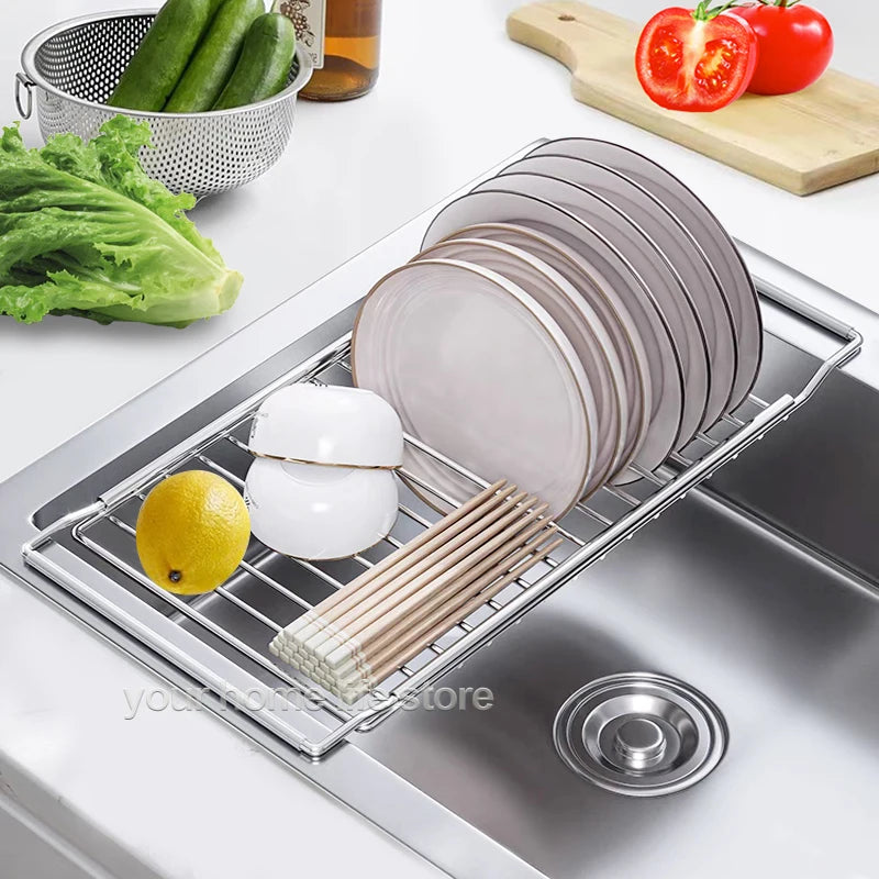 Drain Rack Expandable Over Sink 304 Stainless Steel