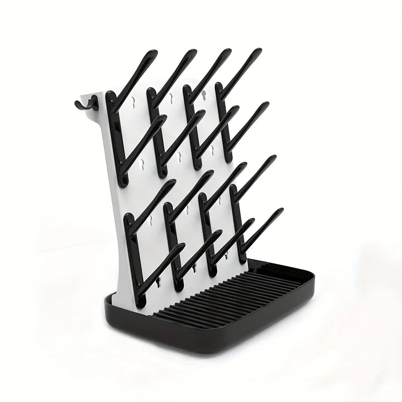 1pc Bottle Drying Rack Vertical Dryer 18 Hooks