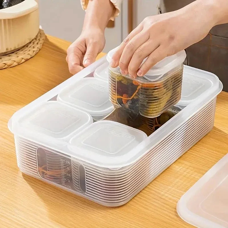 Food Storage Container Grids Vegetable Fruit Fresh-Keeping Box