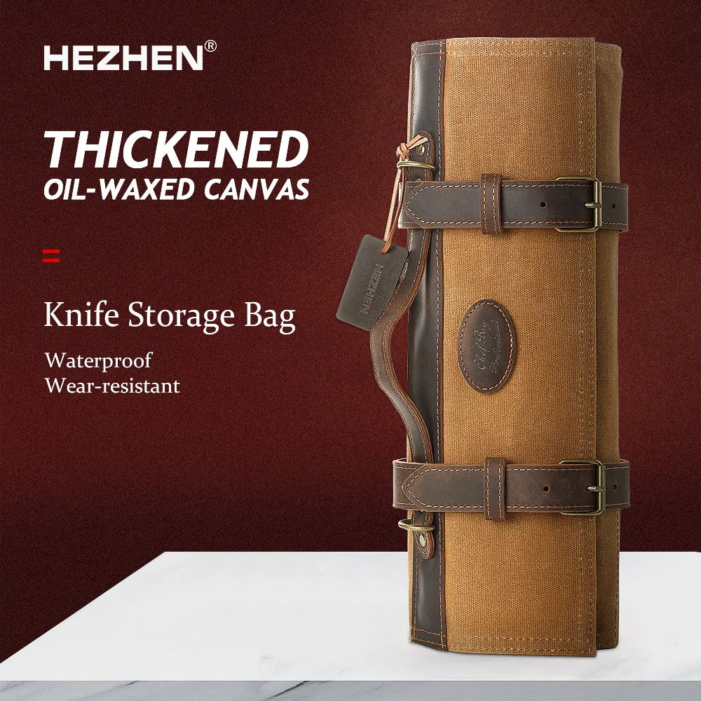 Hezhen Knife Storage Bag Chef Knife Organizer Oil