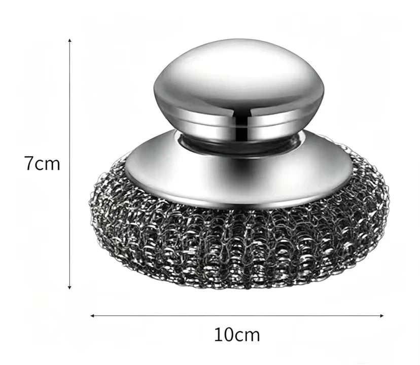Stainless Steel Pot Brush Handle Robust Metal Ball