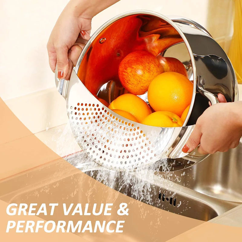 Stainless Steel Pan Pot Strainer Handle Pot Strainer