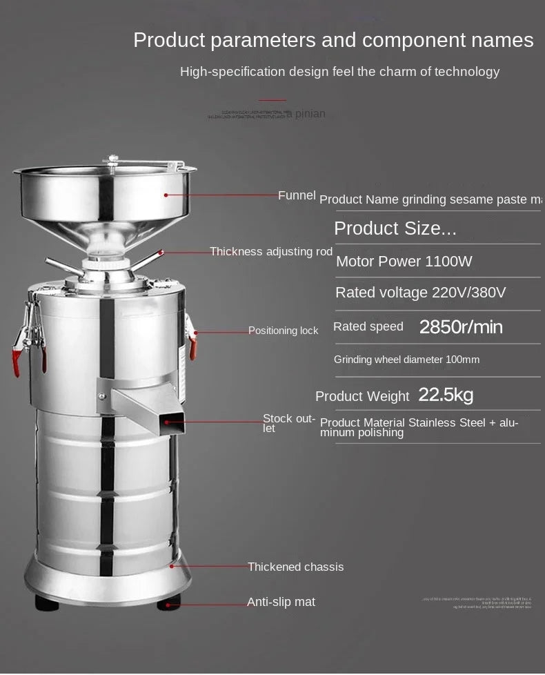 110v 220v Peanut Butter Maker Machine Sesame Nut