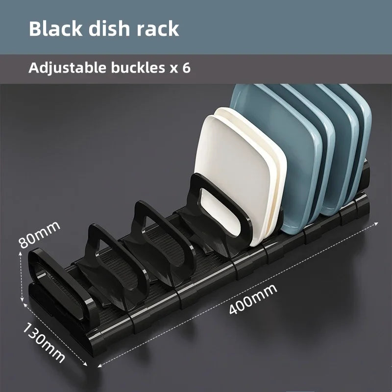 Bowls Dish Storage Rack Adjustable Buckle Cabinet Drawer