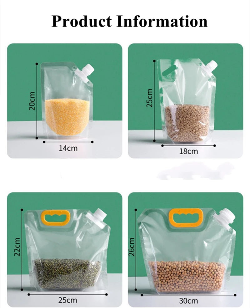 Sealable Grain Storage Bag Insect Proof Rice Dispenser