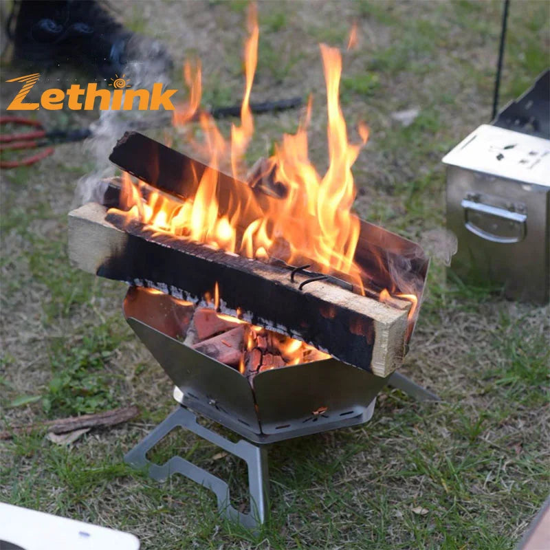 Campfire Pit Camping Wood Charcoal Bonfire Stove Stainless