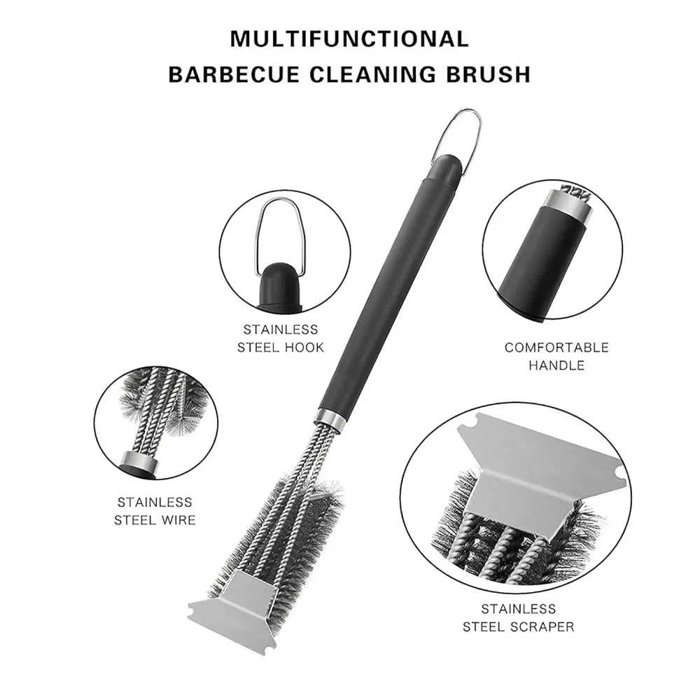 1/2pcs Safe Grill Brush Scraper Deluxe Handle Grill