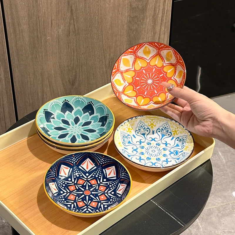 6pcs- Ceramic Bohemia Plate Salad Plate Appetizer Serving