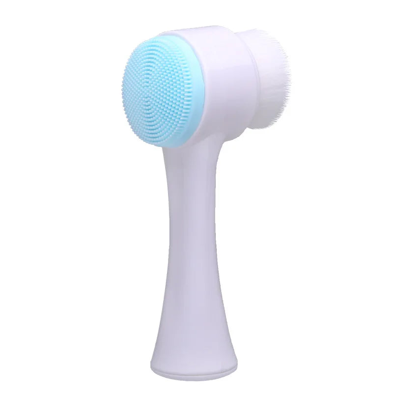 3d Double Silicone Facial Cleansing Brush Massage Facial