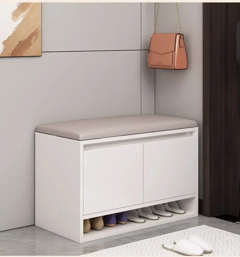 Shoe Storage Bench Cushion Seat Entryway Shoe Cabinet