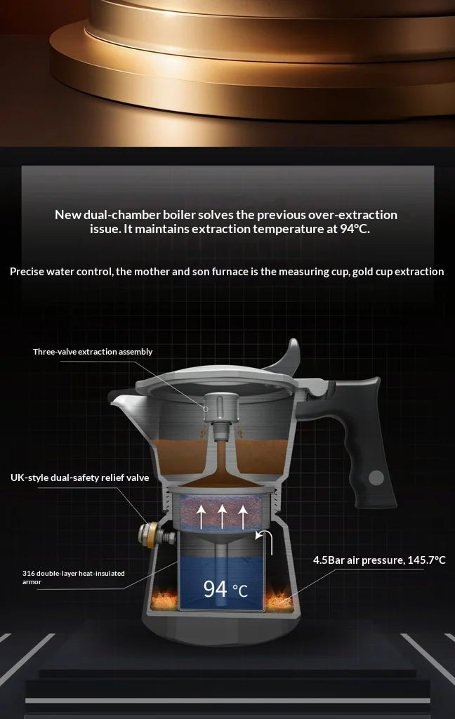Colbro Moka Pot Stainless Steel Double Valve Triple