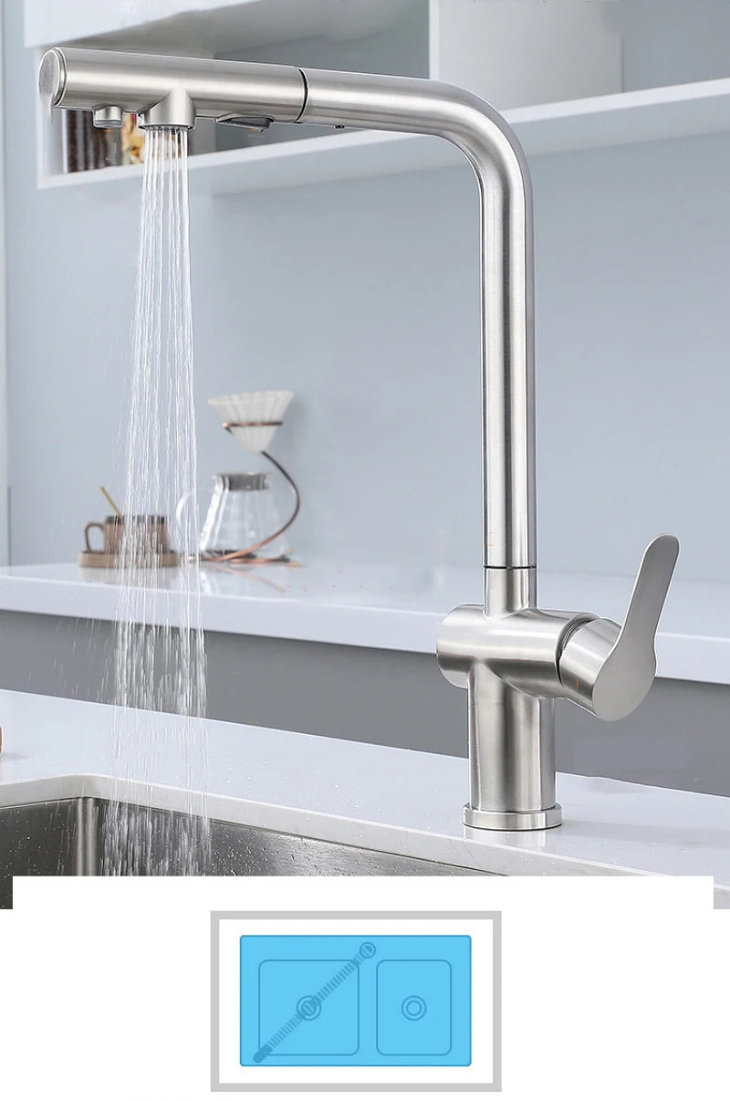 Pull Out Sink Faucet Two Model Stream Sprayer