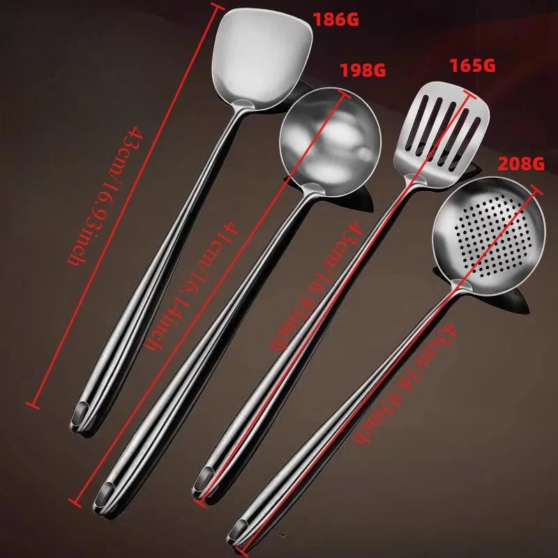 Utensils Food Stainless Steel Wok Spatula Ladle Skimmer