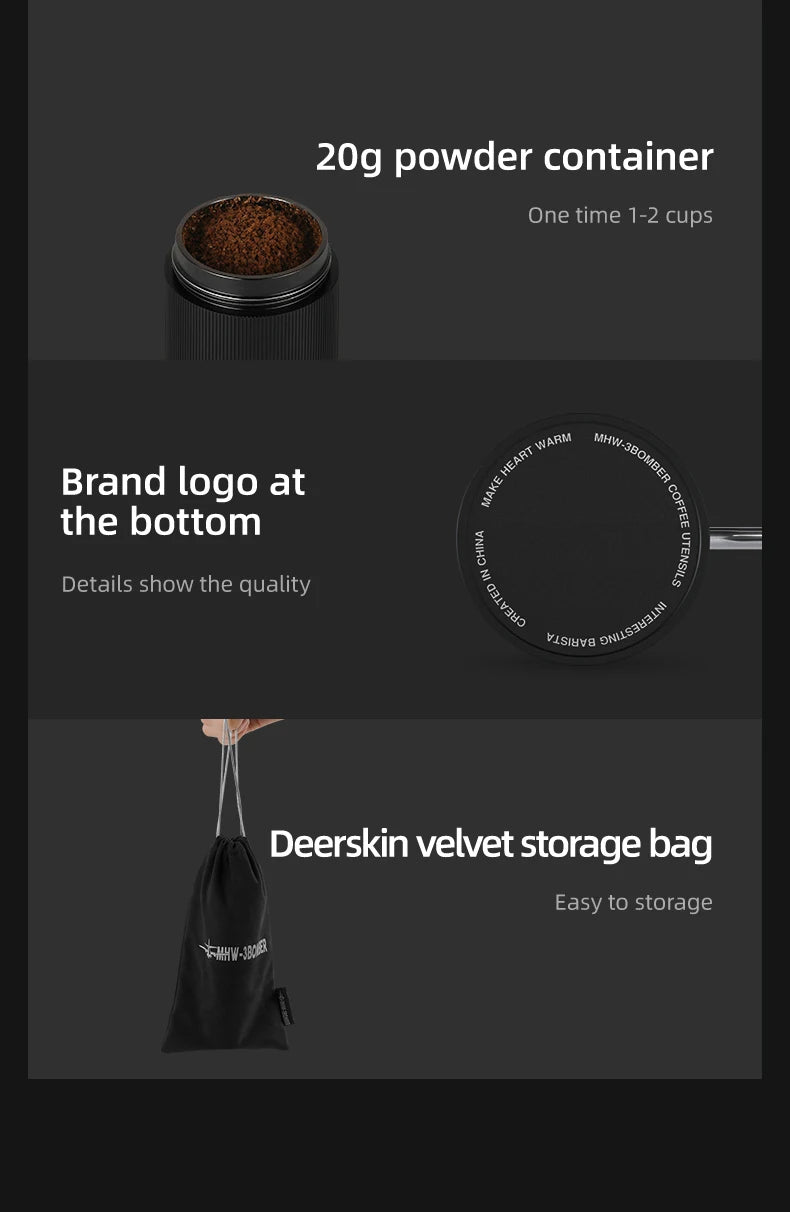 Mhw-3bomber Coffee Grinder Adjustable Settings Angle Core
