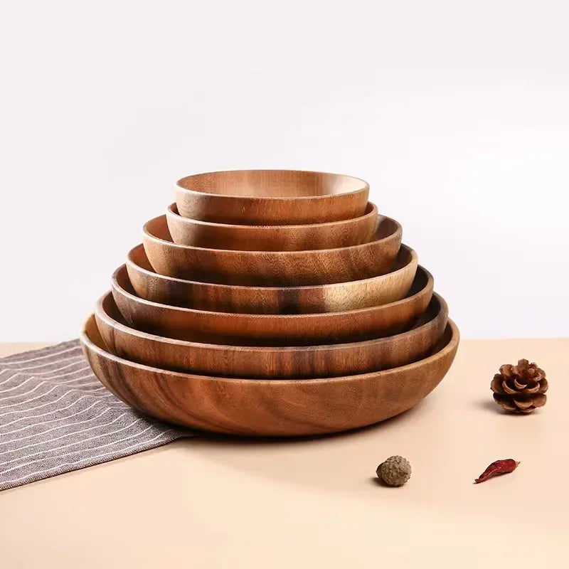 Wood Round Fruit Dish Dim Sum Fruit Salad