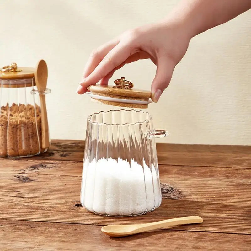 Airtight Food Containers Storage Pots Glass Jar Lid