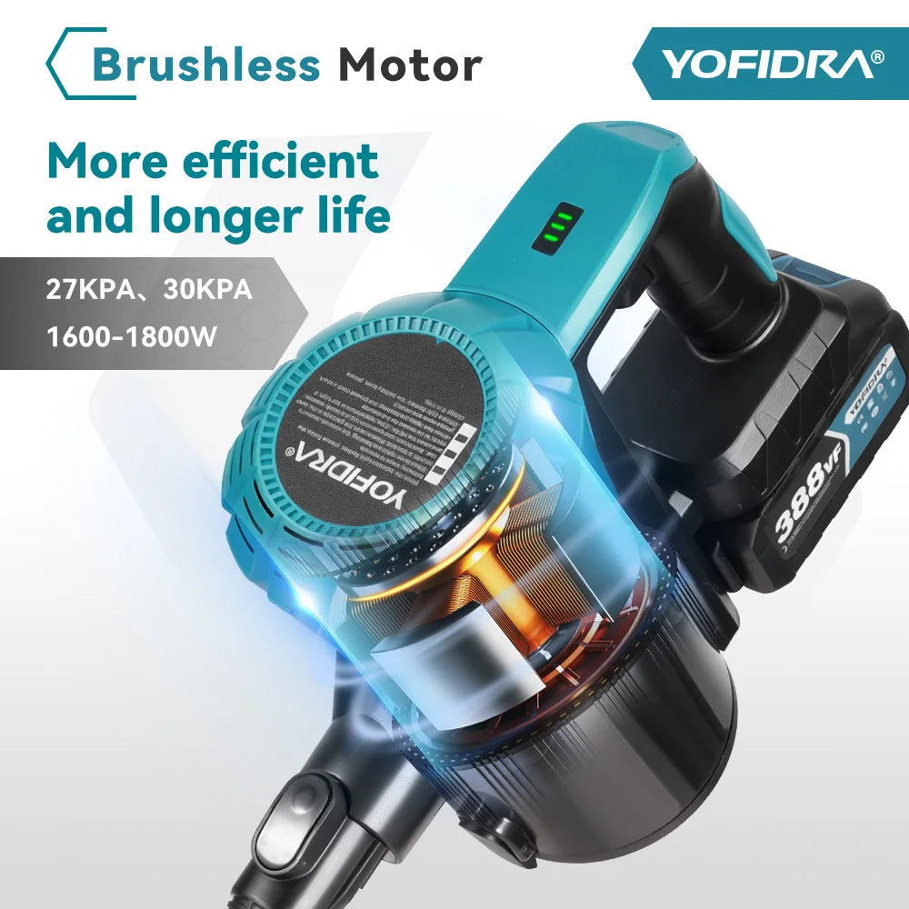 Yofidra Brushless Electric Vacuum Cleaner 1800w Cordless Powerful