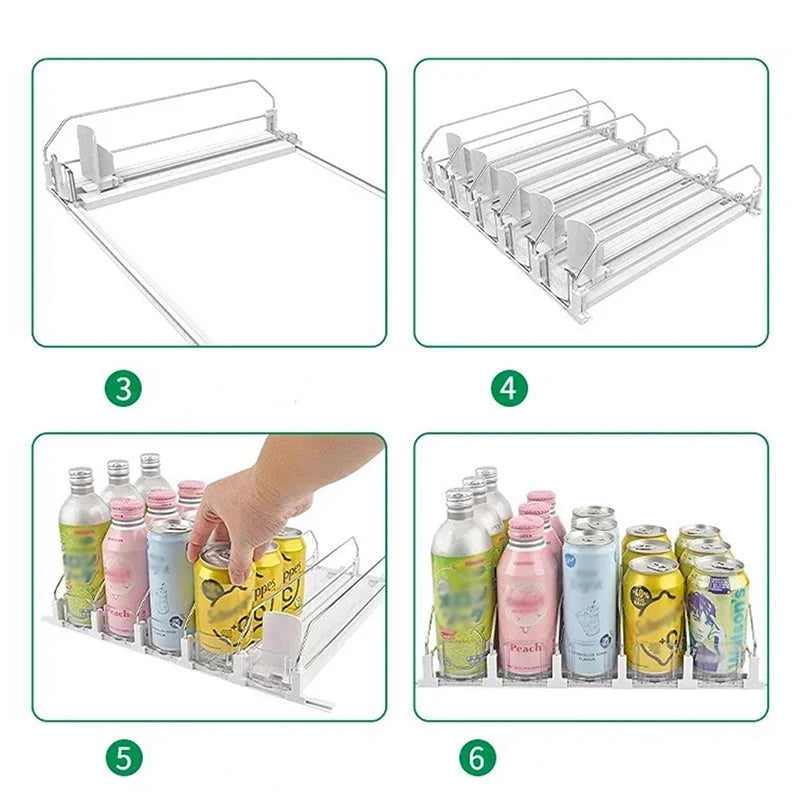 Push Rack Beverage Thruster Dispenser Storage Soda Can