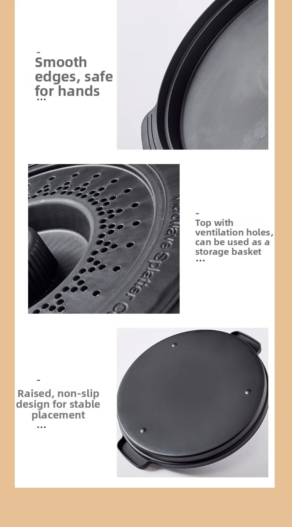 Silicone Microwave Splatter Cover Oil-Proof Splash-Proof